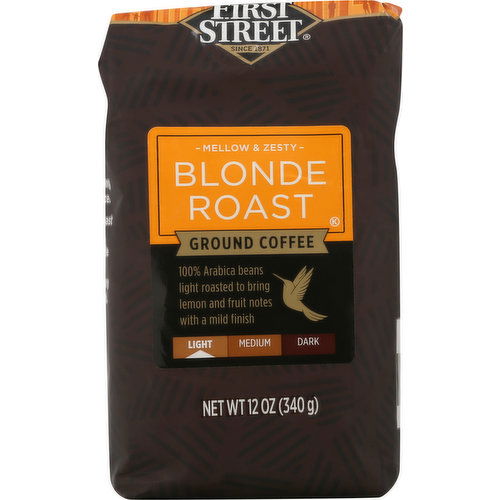 First Street Coffee, Ground, Light, Blonde Roast