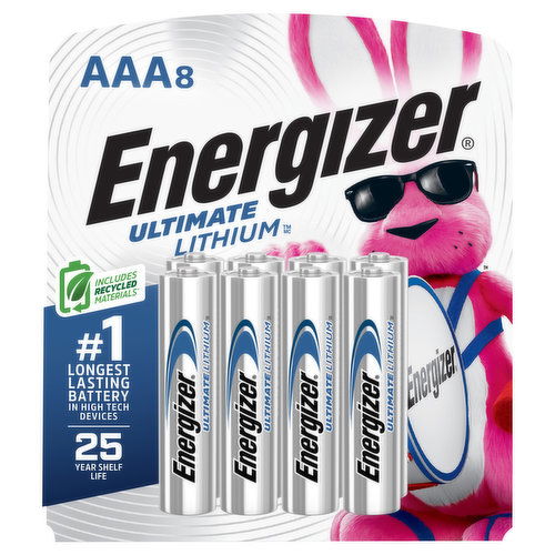 Energizer Batteries, Lithium, AAA, 8 Pack