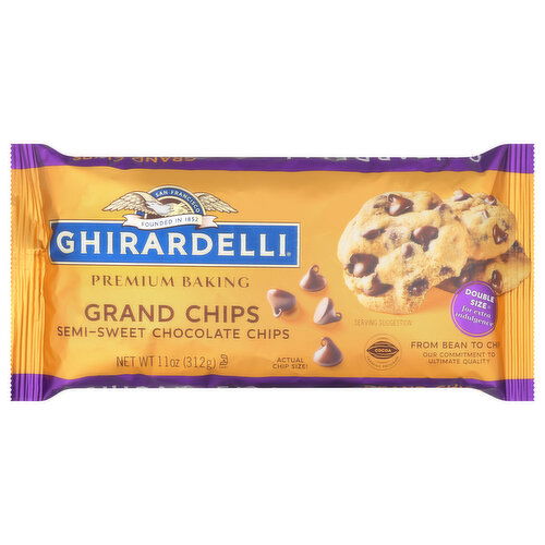 Ghirardelli Chocolate Chips, Semi-Sweet, Grand Chips