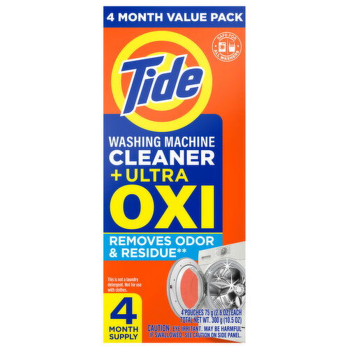 Tide Washing Machine Cleaner + Ultra Oxi 4 Month Value Pack