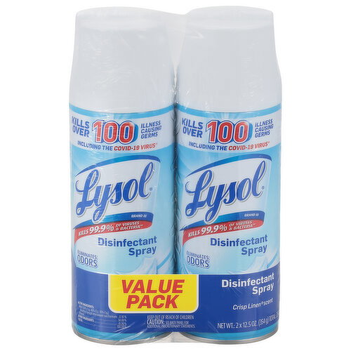 Lysol Disinfectant Spray Crisp Linen Banded Pack Image 1 of 5