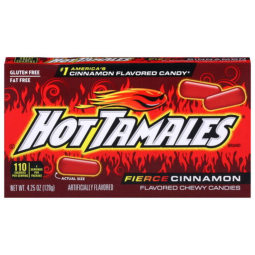 Hot Tamales Candies, Chewy, Fierce Cinnamon Flavored