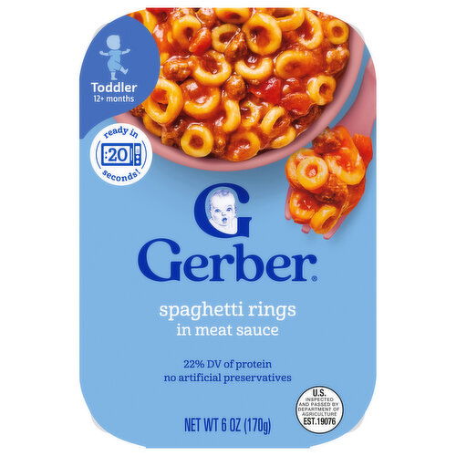 Gerber Toddler (12+ Months) Spaghetti Rings in Meat Sauce