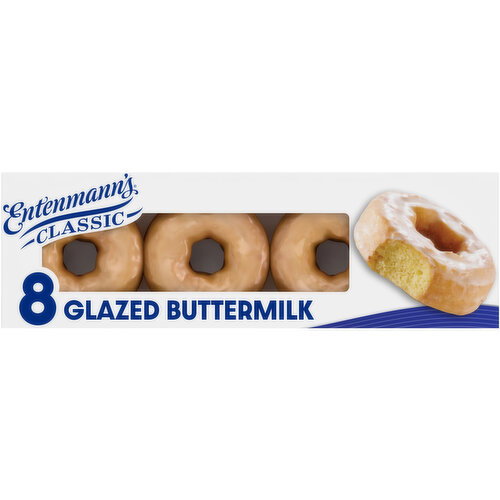 Entenmann's Glazed Buttermilk Donuts, 8 count, 14.5 oz