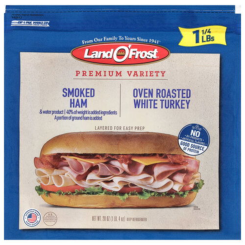 Land O'Frost Smoked Ham/Oven Roasted White Turkey