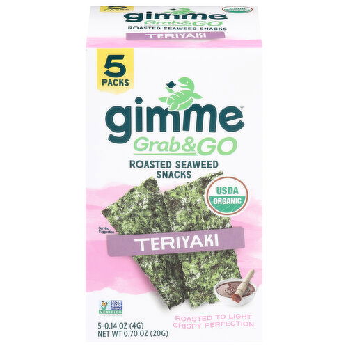 gimMe Grab & Go Roasted Teriyaki Seaweed Snacks