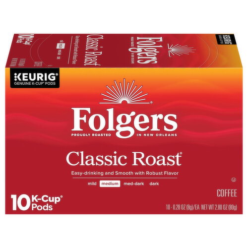 Folgers K-Cup Pods Medium Roast Classic Roast Coffee Image 1 of 5