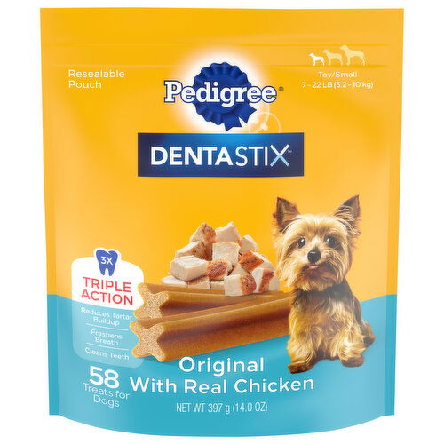 Pedigree Treats for Dogs, Original with Real Chicken, Toy/Small