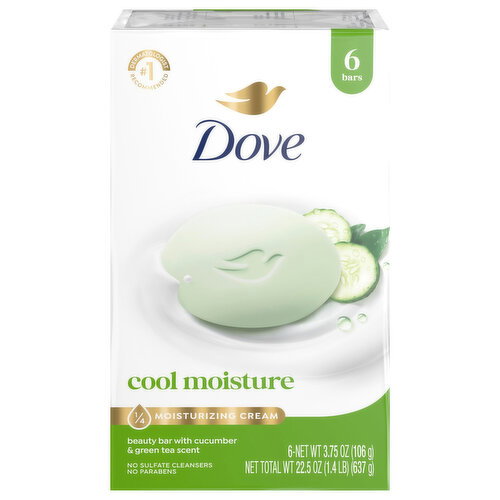 Dove Beauty Bar, with Cucumber & Green Tea Scent, Cool Moisture Image 1 of 5