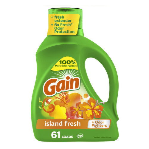 Gain Liquid Laundry Detergent, Island Fresh Scent, 61 loads
