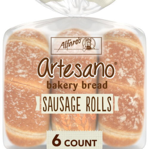 Alfaro's White Sausage Rolls, 6 count, 15 oz