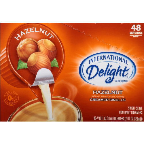 International Delight Coffee Creamer, Non-Dairy, Hazelnut, Single Serve