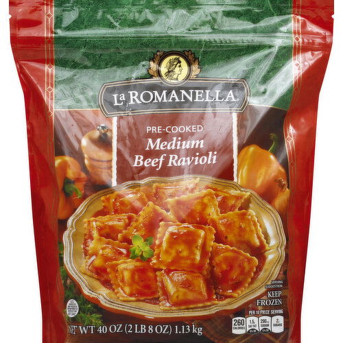La Romanella Ravioli, Beef, Medium, Pre-Cooked