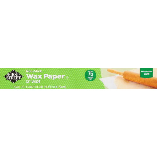 First Street Wax Paper, Non-Stick, 12 Inch Wide