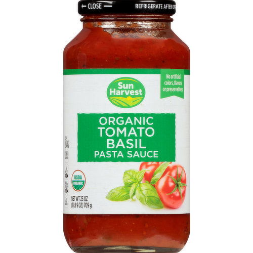 Sun Harvest Pasta Sauce, Organic, Tomato Basil