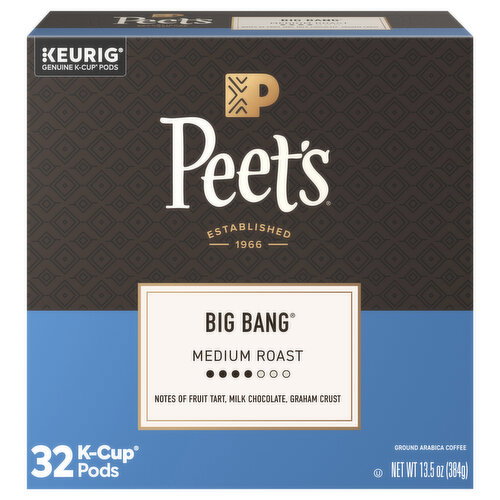 Peet's K-Cup Pods Ground Medium Roast Big Bang Coffee Image 1 of 4