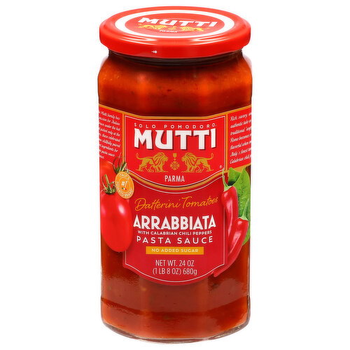 Mutti No Added Sugar Datterini Tomatoes Arrabbiata with Calabrian Chili Peppers Pasta Sauce Image 1 of 6