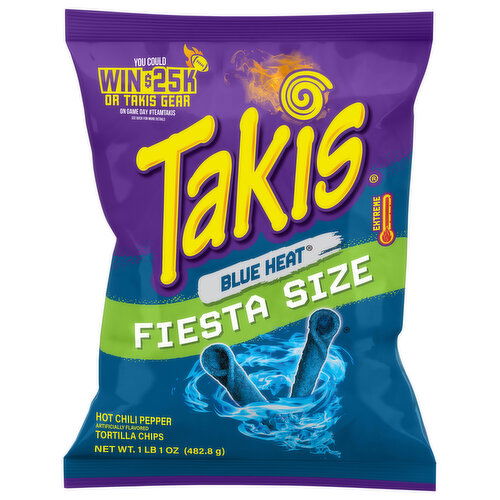 Takis Tortilla Chips, Blue Heat, Extreme, Fiesta Size