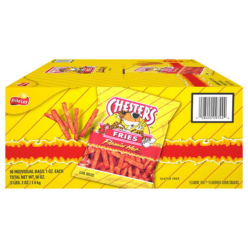 Chester's Corn Snacks, Flamin' Hot Flavored, Fries