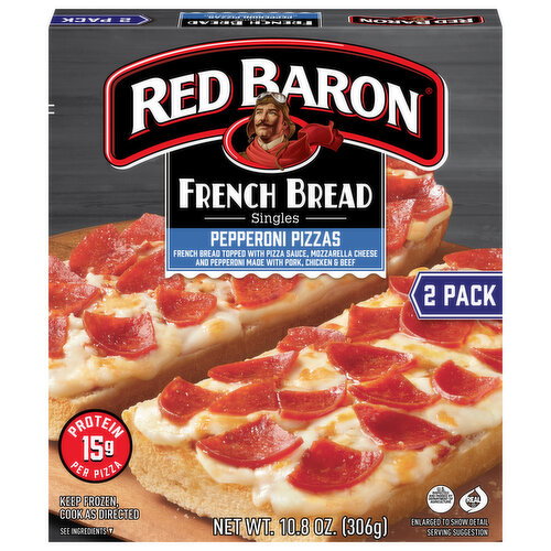 Red Baron French Bread Singles Pepperoni Pizzas Image 1 of 6