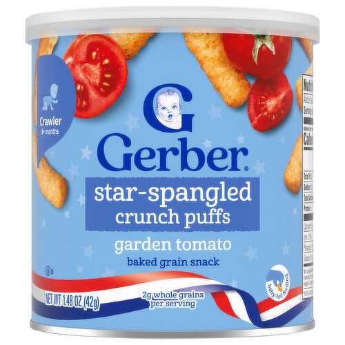Gerber Crawler (8+ Months) Garden Tomato Star-Spangled Crunch Puffs
