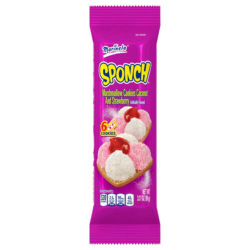 Marinela Coconut and Strawberry Marshmallow Cookies