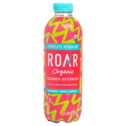 Roar Beverage, Organic, Cucumber Watermelon