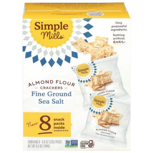 Simple Mills Crackers Snkpks Sslt Almd