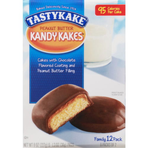 Tastykake Kandy Kakes, Peanut Butter, Family 12 Pack