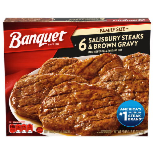 Banquet Salisbury Steaks & Brown Gravy Family Size Image 1 of 6