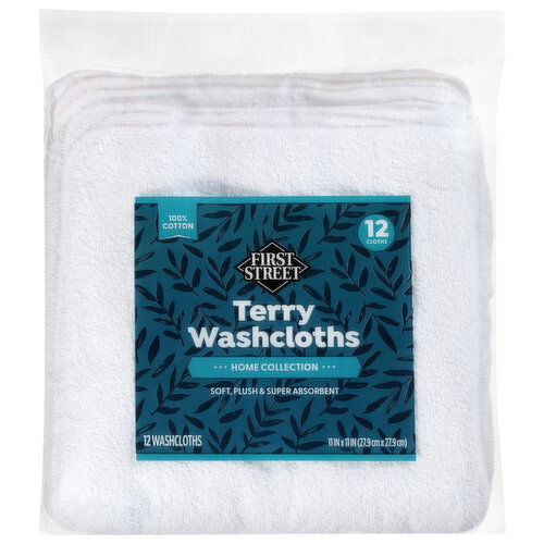 First Street Home Collection Terry Washcloths