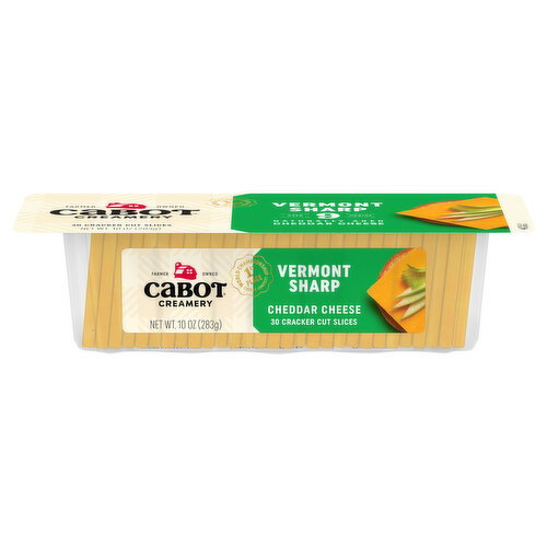 Cabot Creamery Cracker Cut Vermont Sharp Cheddar Cheese Slices