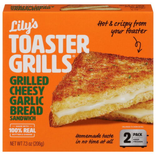 Lily's Toaster Grills Grilled Cheesy Garlic Bread Sandwich