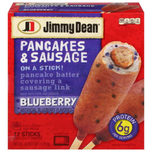 Jimmy Dean Pancakes & Sausage, Blueberry, On a Stick