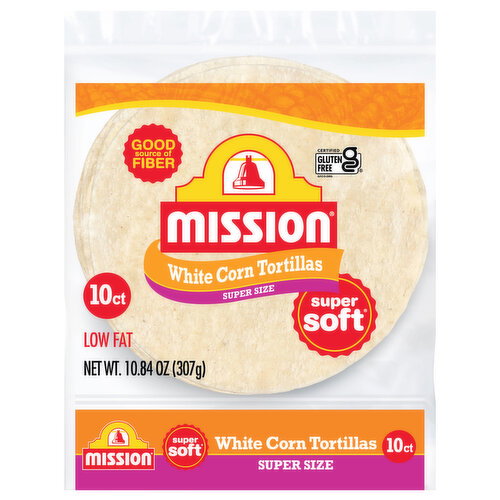 Mission Super Soft White Super Size Corn Tortillas Image 1 of 4