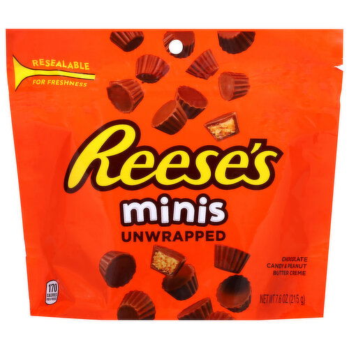 Reese's Milk Chocolate & Peanut Butter Cups, Minis, Unwrapped