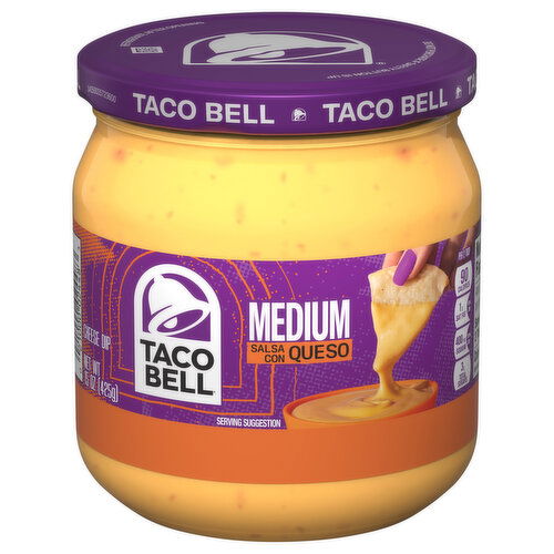 Taco Bell Cheese Dip, Queso, Salsa Con, Medium