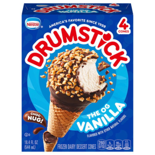 Drumstick the OG Vanilla Frozen Dairy Dessert Cones Image 1 of 6
