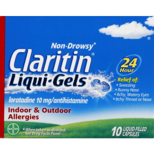 Claritin Allergies, Indoor & Outdoor, Liqui-Gels, Non-Drowsy
