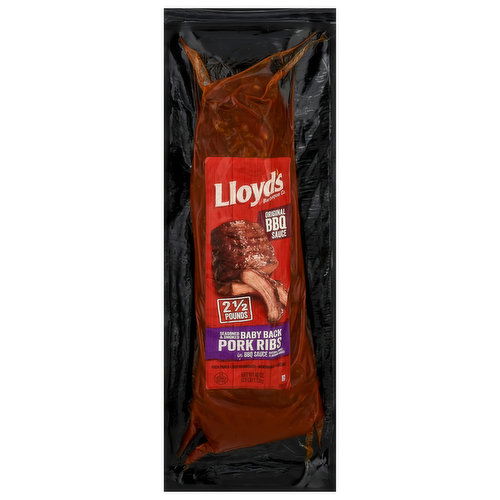 Lloyd's Pork Ribs, Baby Back, Original BBQ Sauce