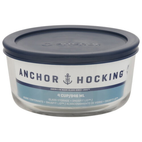 4 Cup Food Storage Round w/ Navy SnugFit Lid Image 1 of 4