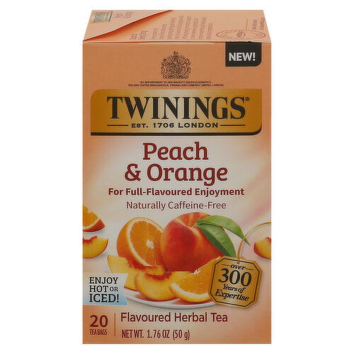 Twinings Herbal Tea, Peach & Orange Flavoured, Tea Bags