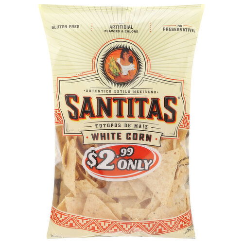 Santitas Tortilla Chips, White Corn