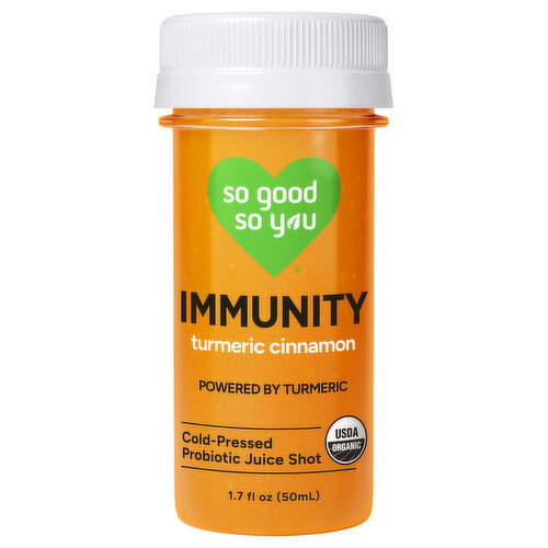 So Good So You Immunity Cold-Pressed Probiotic Turmeric Cinnamon Juice Shot