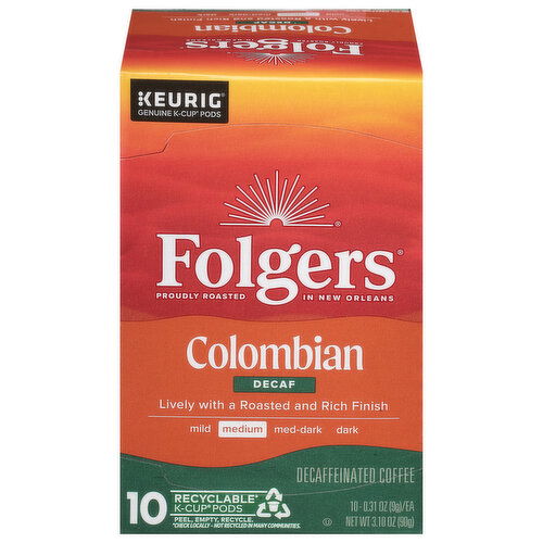 Folgers Colombian Decaf KCUP