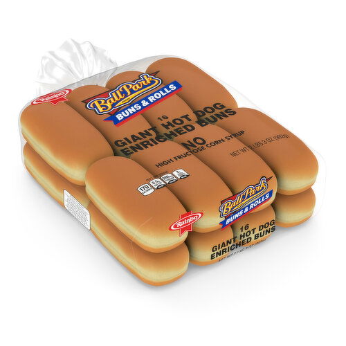 Rainbo White Hot Dog Buns, 16 count, 35 oz