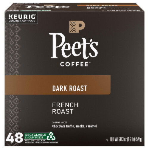 Peet's Coffee Coffee, Dark Roast, French Toast, K-Cup Pods