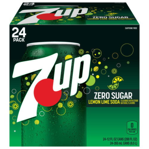7-UP Zero Sugar Lemon Lime Soda Image 1 of 6