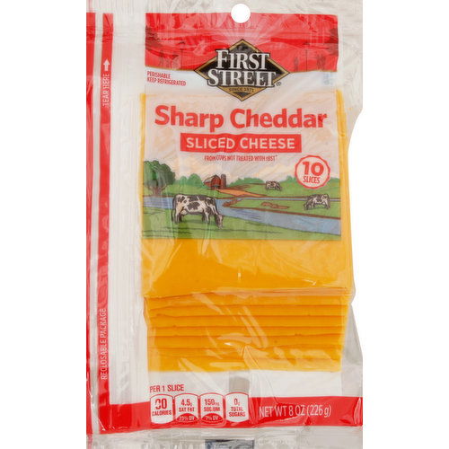 First Street Sliced Cheese, Sharp Cheddar