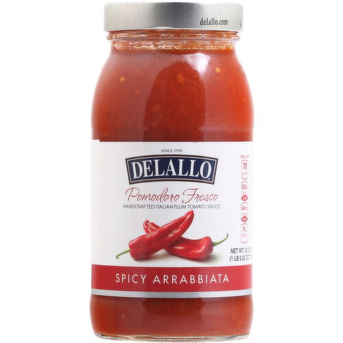 Delallo Tomato Sauce, Spicy Arrabbiata, Pomodoro Fresco